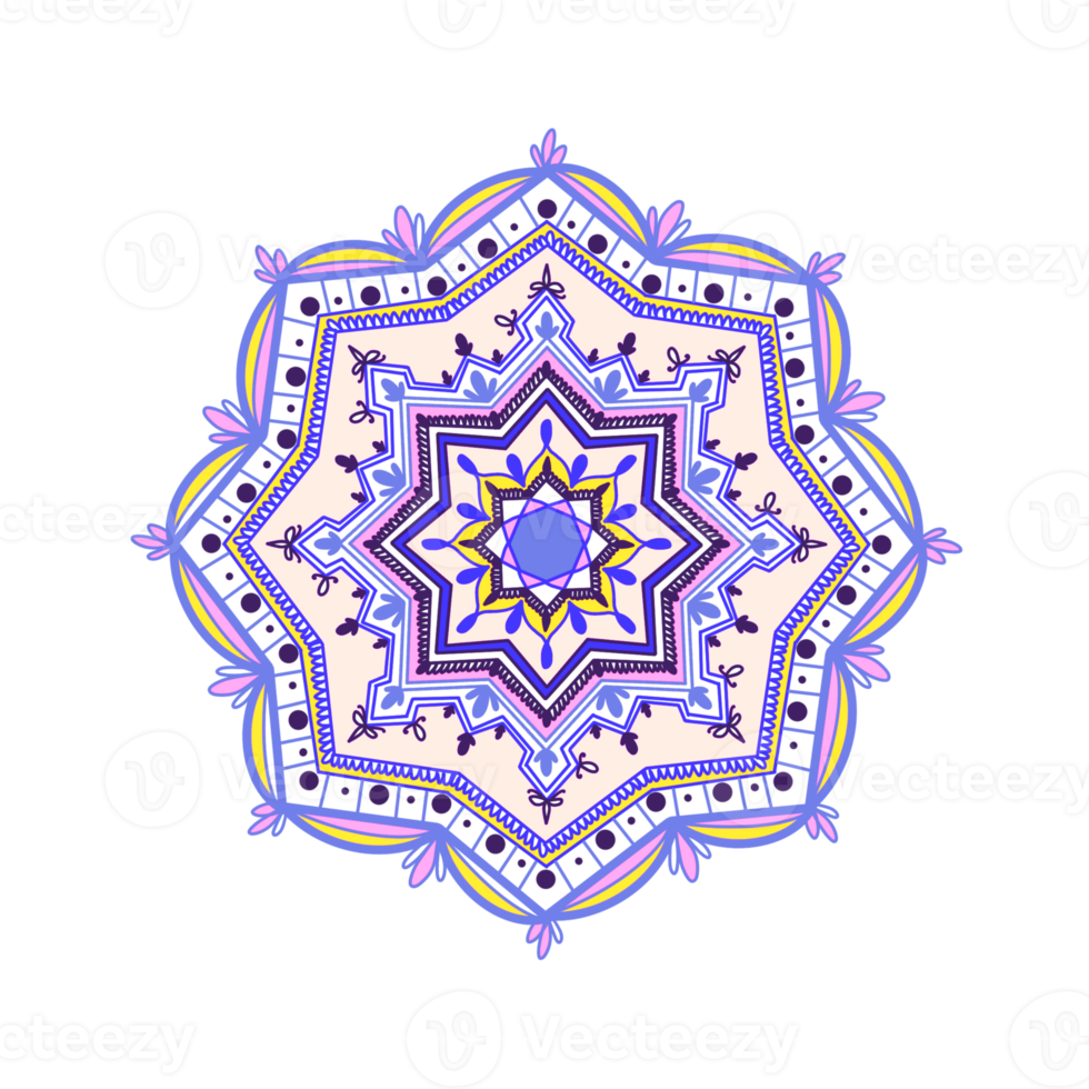 illustration géométrique de mandala violet png