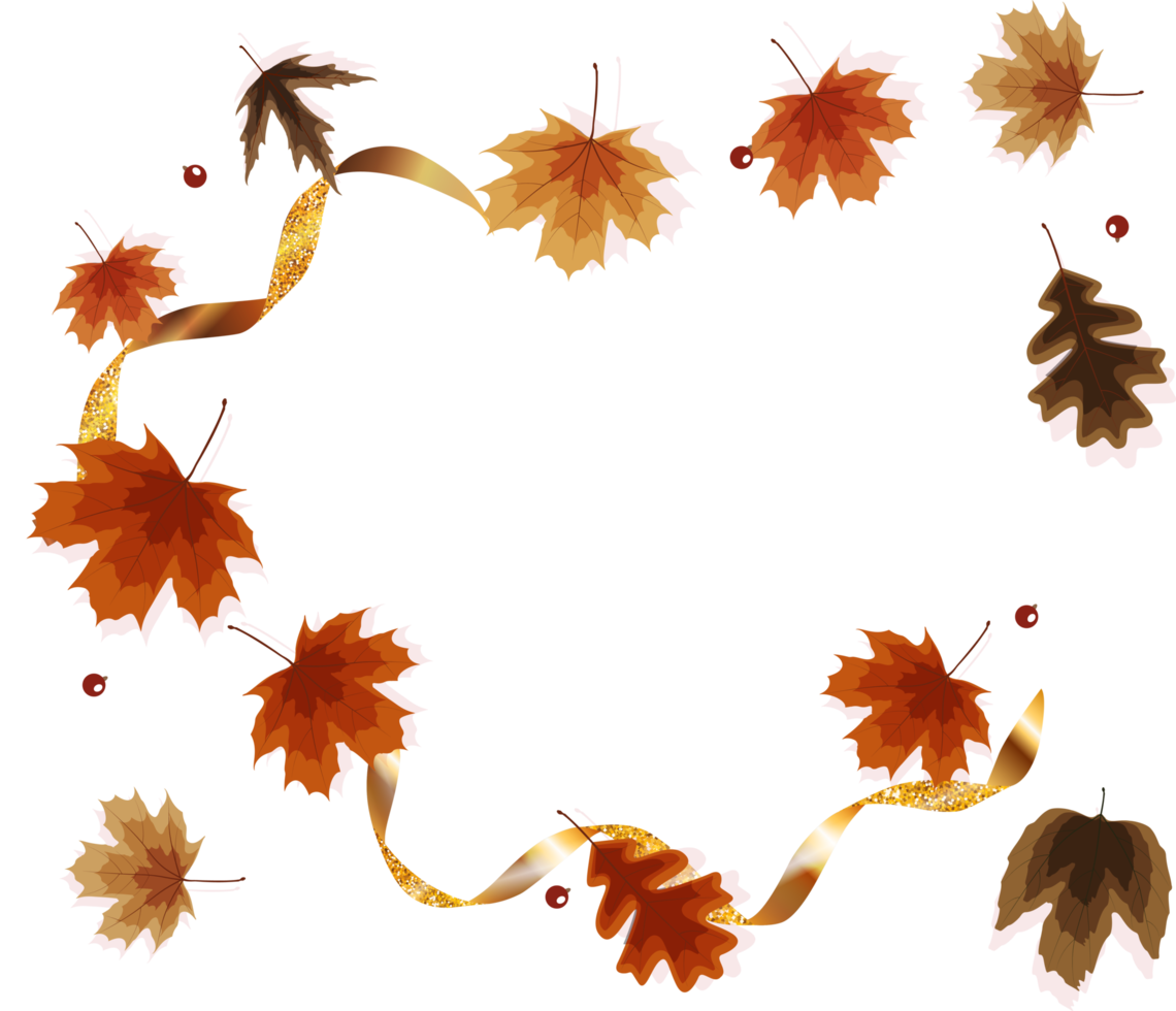 Autumn Frame with Falling Leaves png