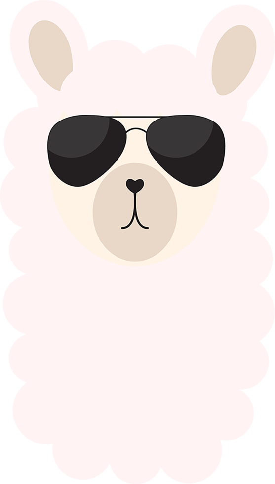 Lama mit ausgeschnittener Brille png