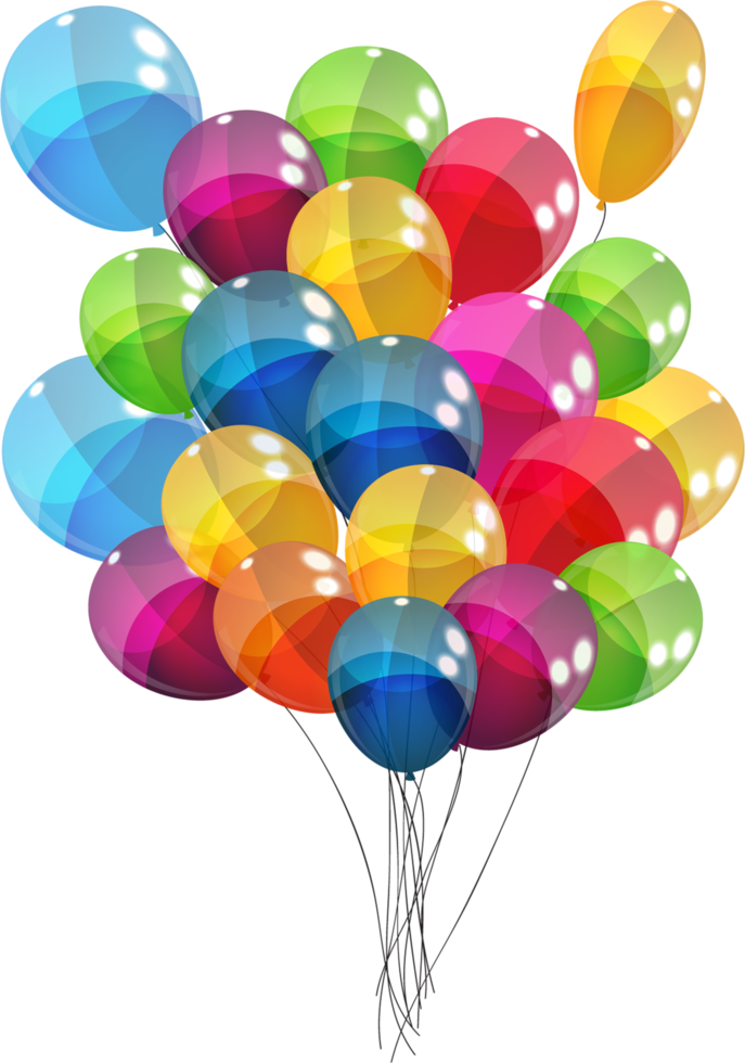 Farbglänzende Luftballons Hintergrundvektorillustration png