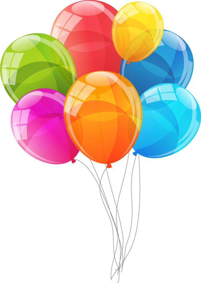 Color Glossy Balloons Background Vector Illustration png