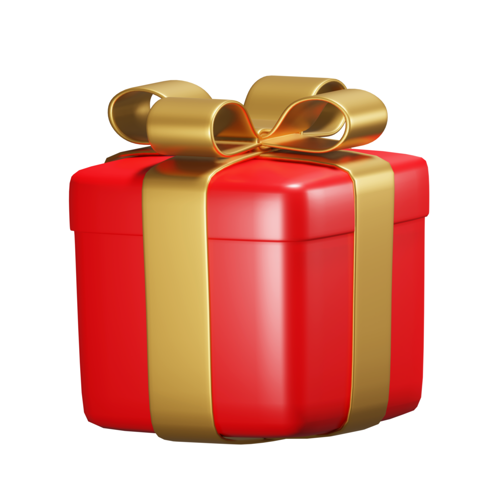 recorte de caja de regalo 3d realista png