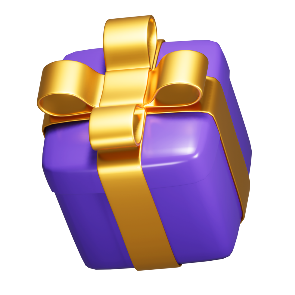 Realistic 3D Gift Box Cutout png