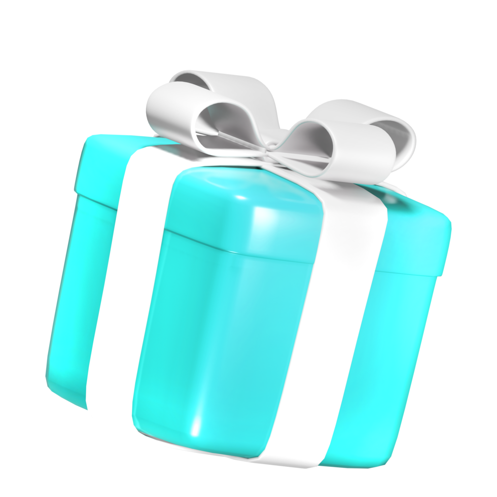 recorte de caja de regalo 3d realista png