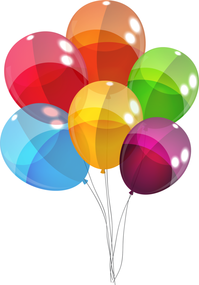 Ilustración de vector de fondo de globos brillantes de color png