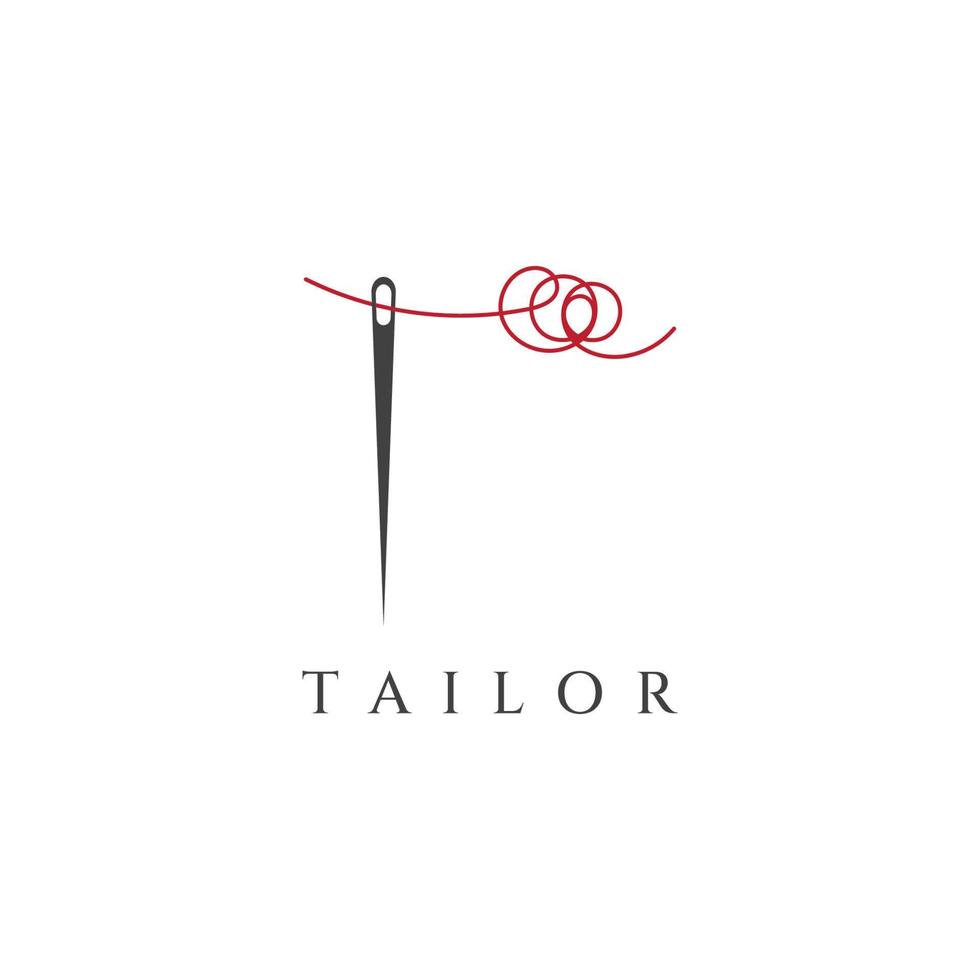 Tailor silhouette logo with needle, thread, benik and sewing machine ...