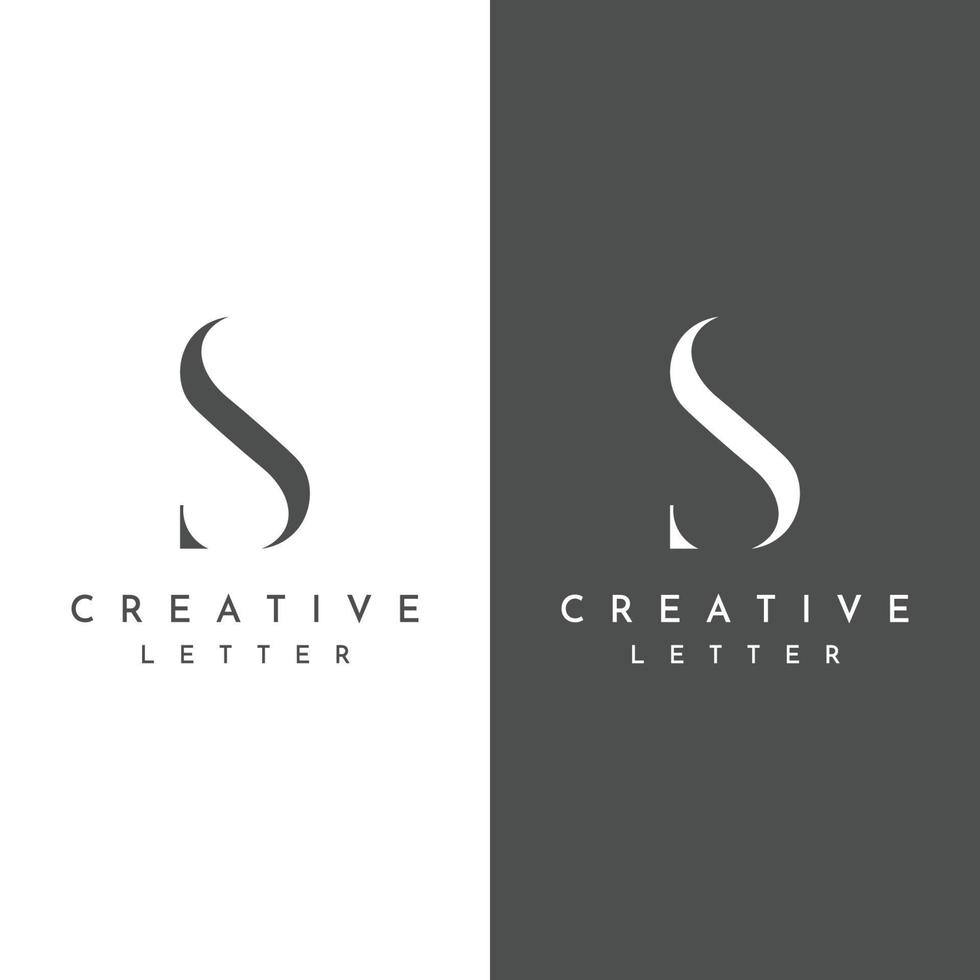 Logo design abstract template initial letter s element with geometry. Modern and minimalist artistic s symbol. vector