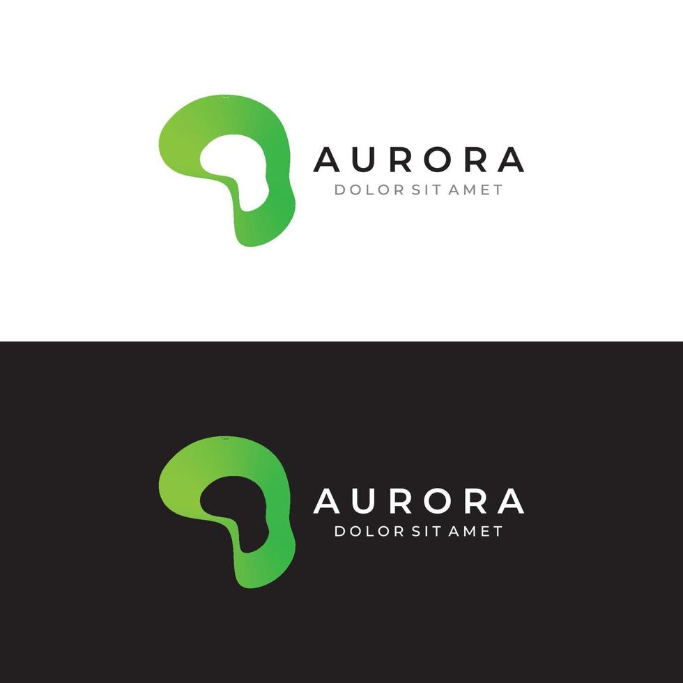 el logo de la ola de luz, inspirado en la luz de la aurora. con un concepto moderno. vector