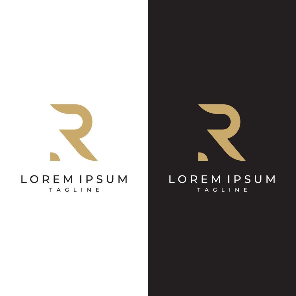 Logo design initial letter R template with geometry and monogram. Minimalist, modern and elegant logo. Background isolated. vector