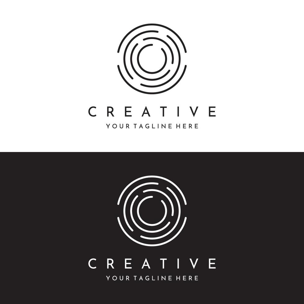 Logo design template abstract element Initial letter O.Symbol of minimalist and modern concept geometric style.Future Logo type. vector