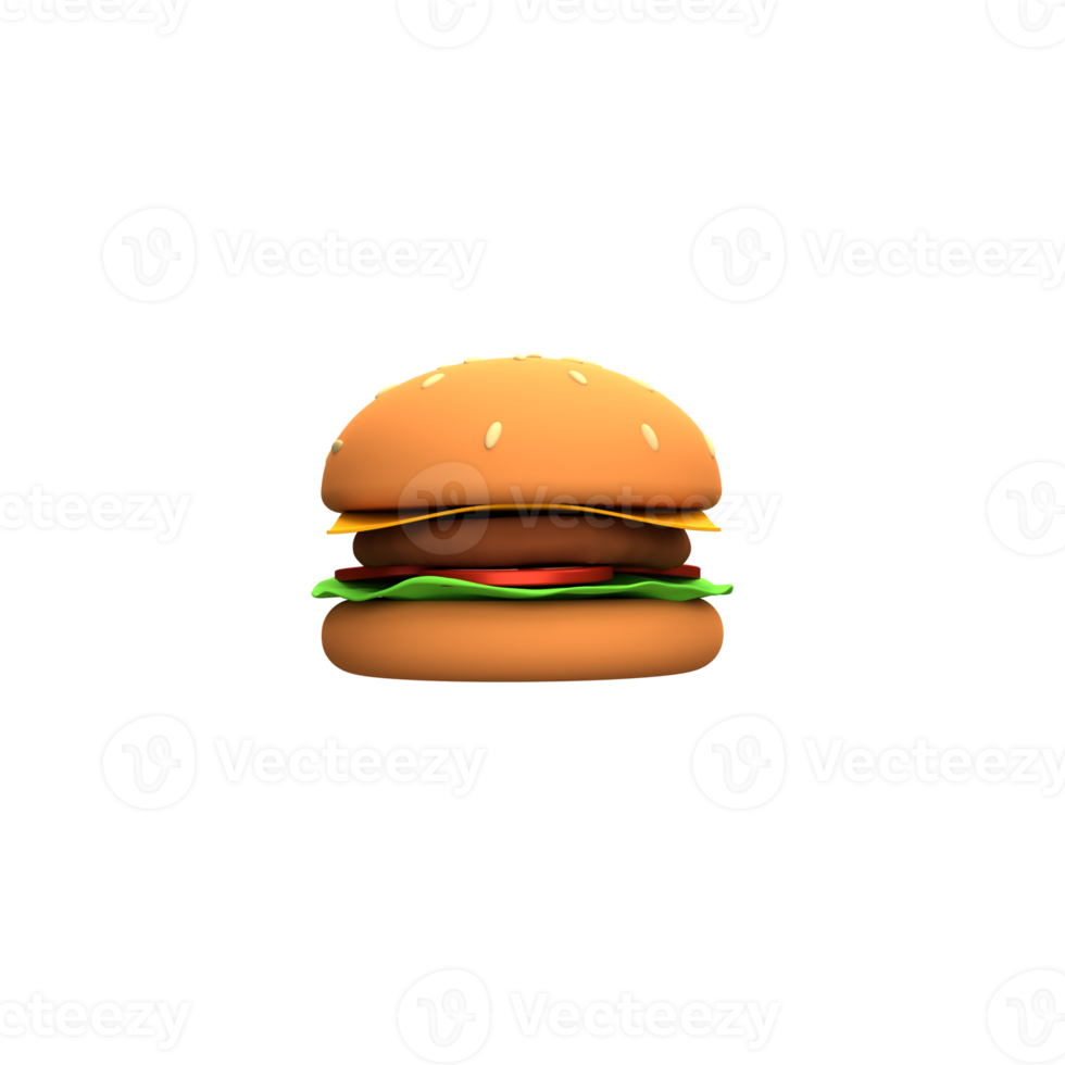 3D burger illustration png
