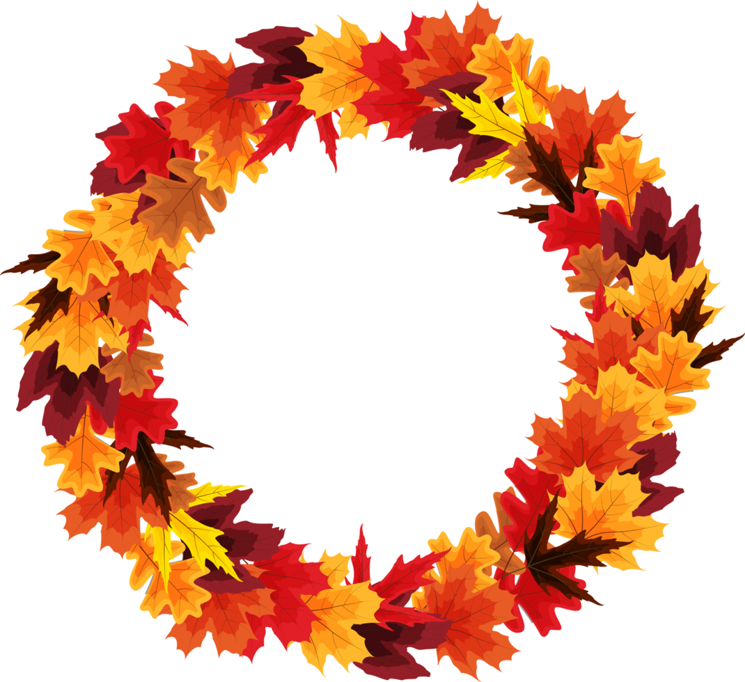Autumn isolated frame with falling leaves png