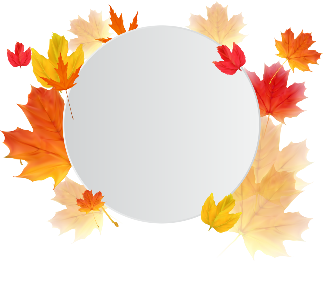 Autumn Frame with Falling Leaves png