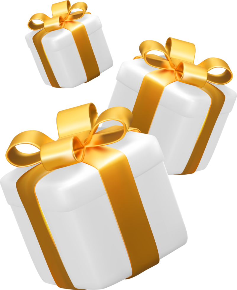 Realistic 3D Gift Box Cutout png