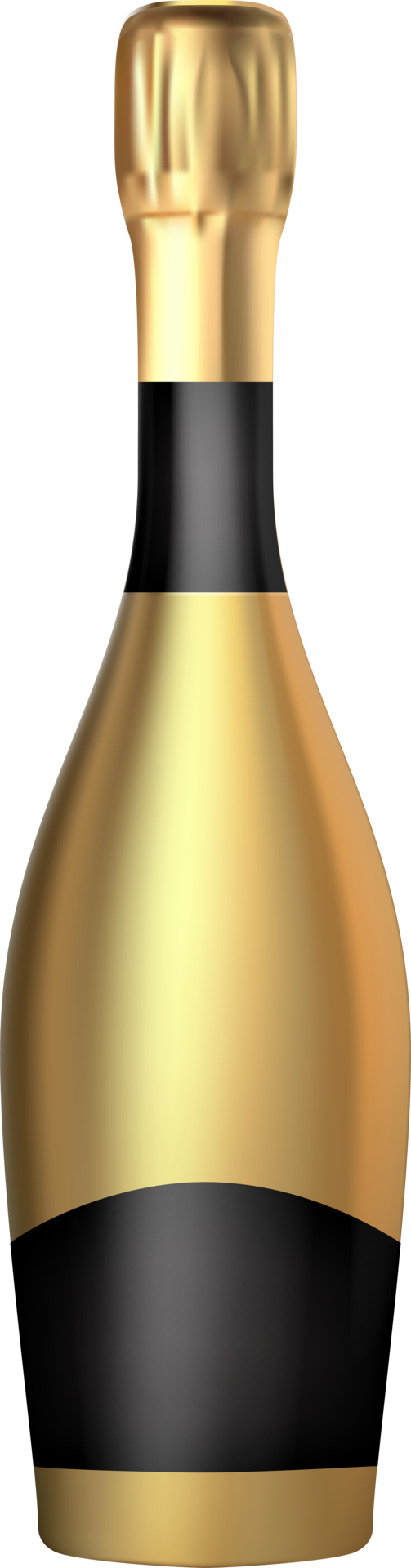 Transparent champagne bottle with golden top Stock Photo by