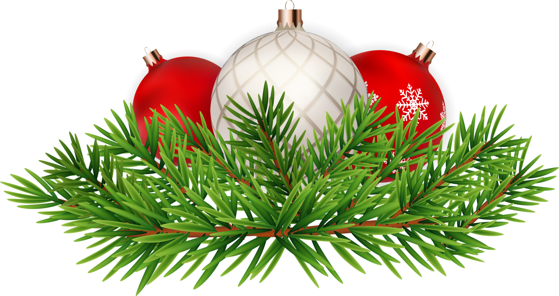 Christmas Decoration with Fir and Balls png