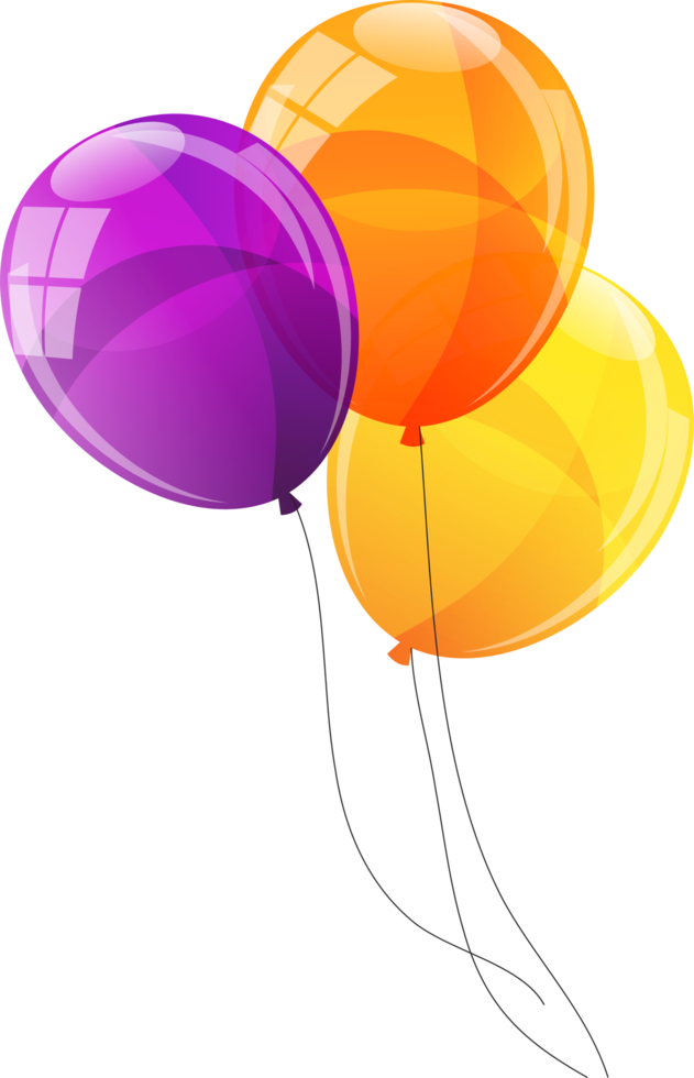 Color Glossy Balloons Background Vector Illustration png