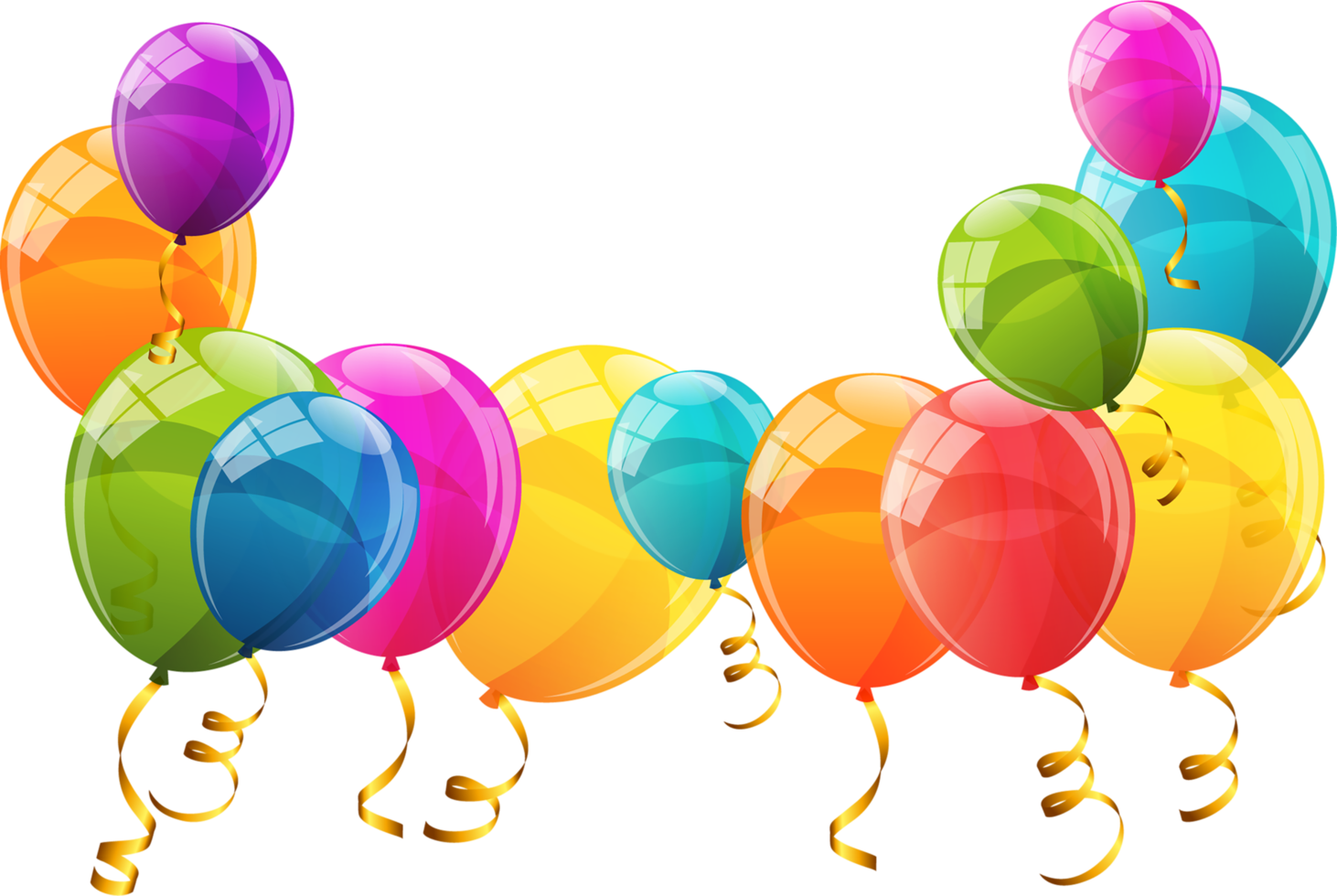 Ilustración de vector de fondo de globos brillantes de color png