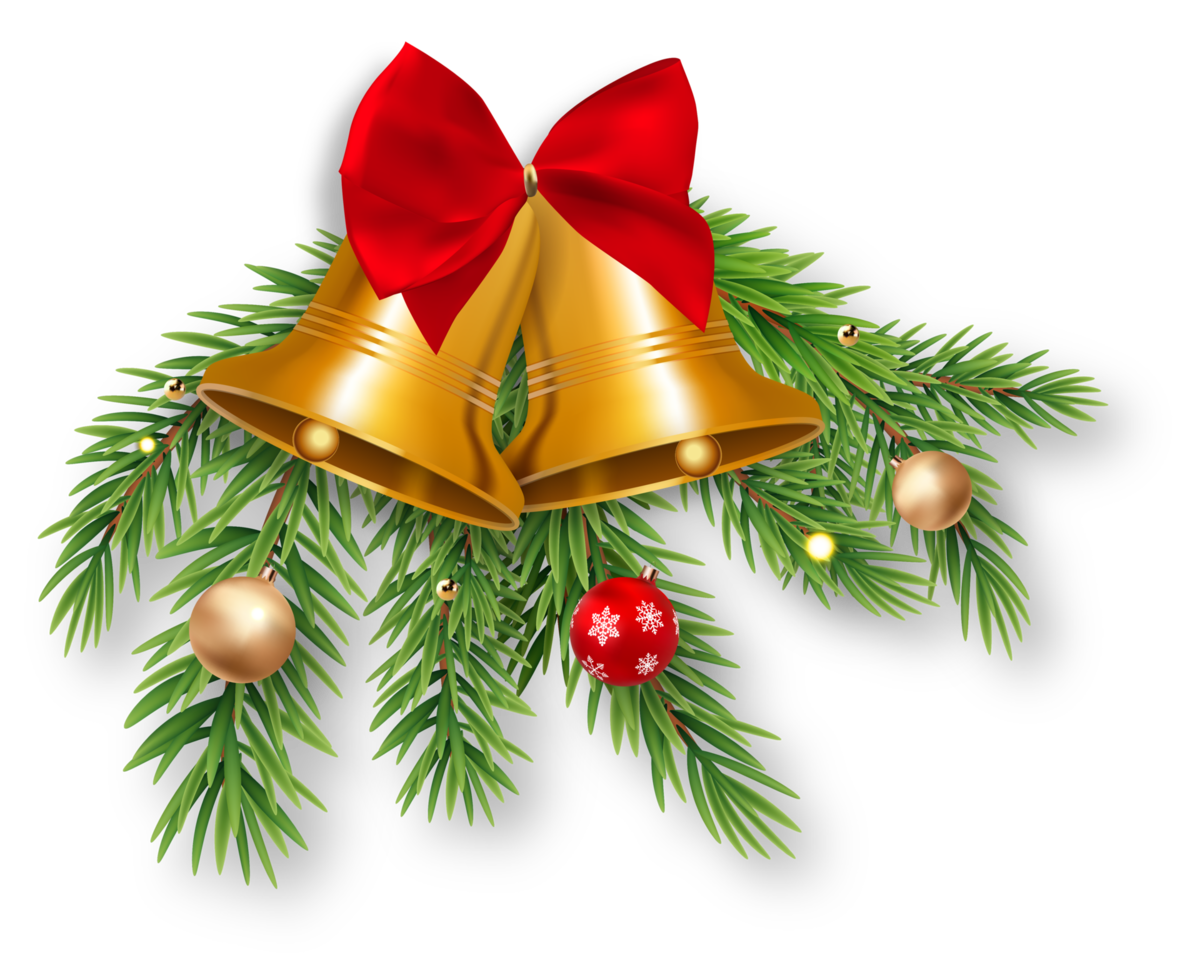 Christmas Decoration with Balls and Bell png