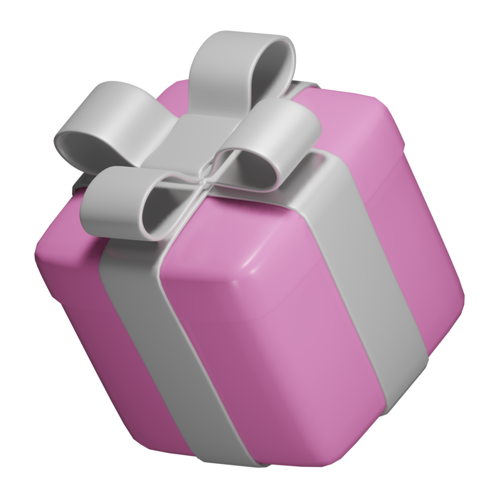 recorte de caja de regalo 3d realista png