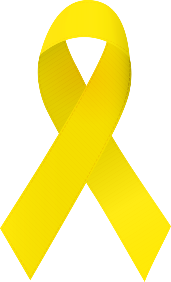 Yellow Ribbon. Bladded cancer sign png