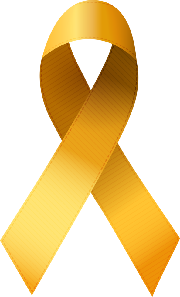 Gold Ribbon. Childhood cancer sign png