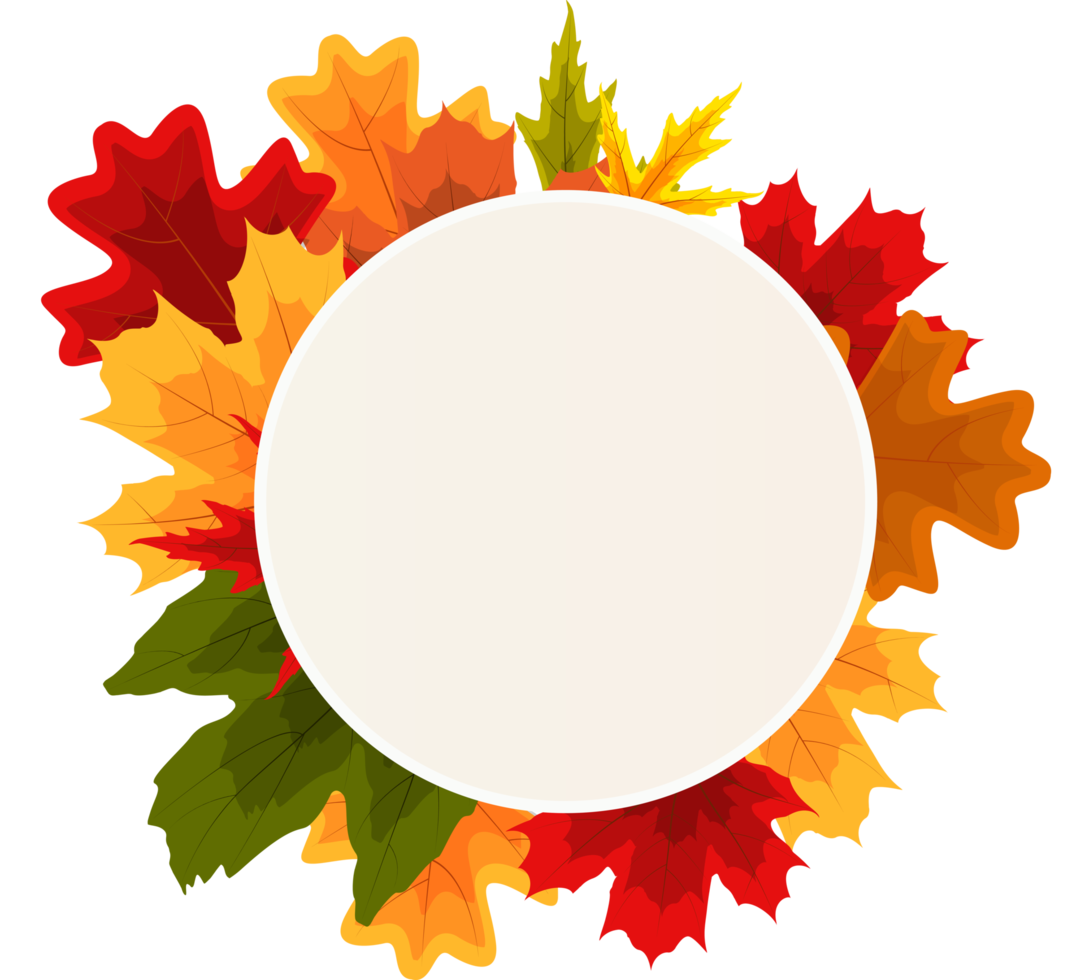 Autumn isolated frame with falling leaves png