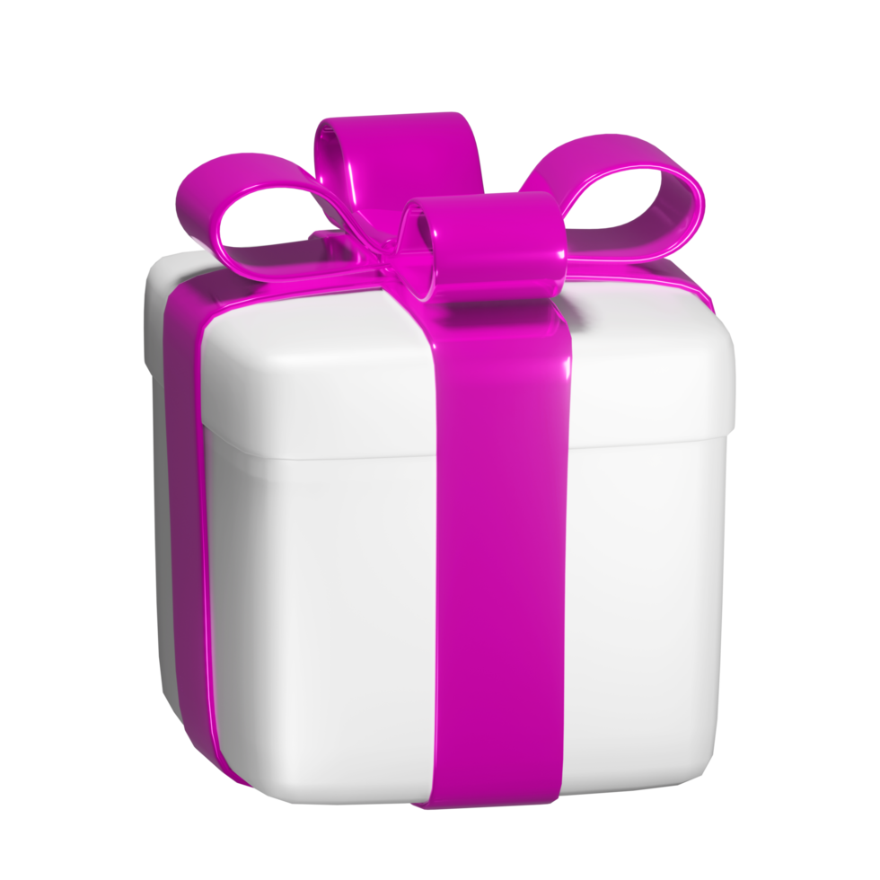 recorte de caja de regalo 3d realista png