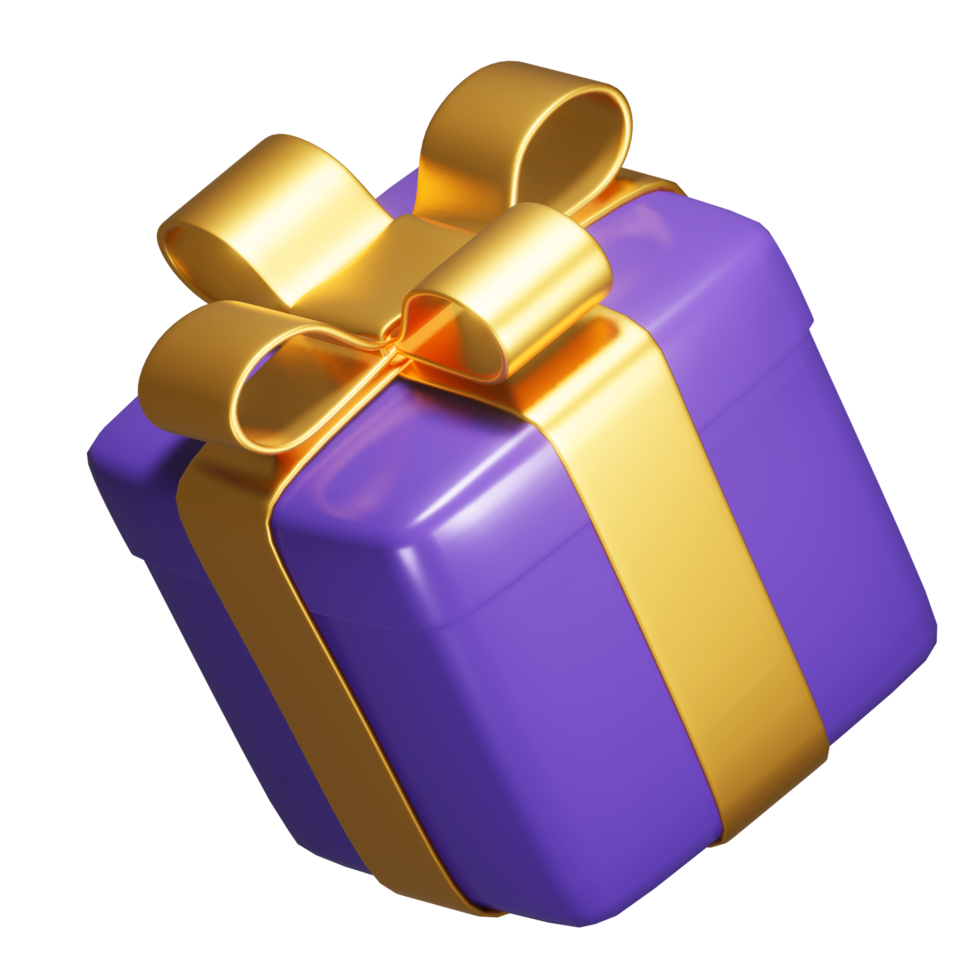 Realistic 3D Gift Box Cutout png