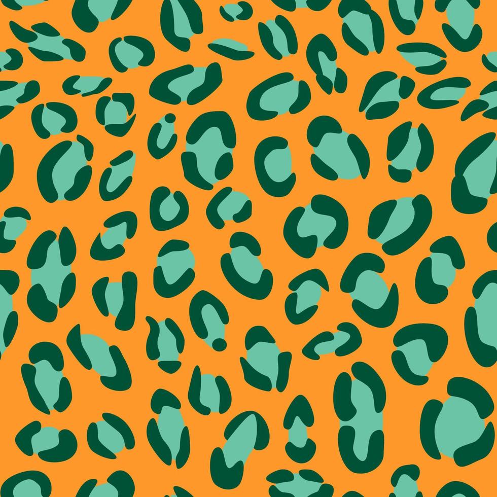 Vector seamless pattern of abstract yellow green leopard skin. Background design, textile decoration, animalistic print.