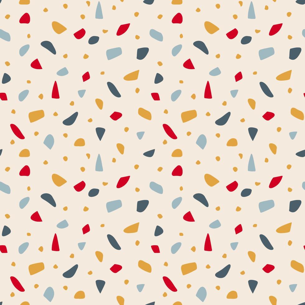 Terrazzo geometric textures. Abstract seamless patterns with colorful shapes. Creative vector illustration for backdrop, textile print, flooring vector illustration