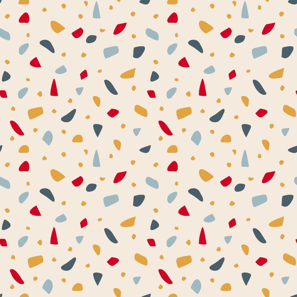 Terrazzo geometric textures. Abstract seamless patterns with colorful shapes. Creative vector illustration for backdrop, textile print, flooring vector illustration