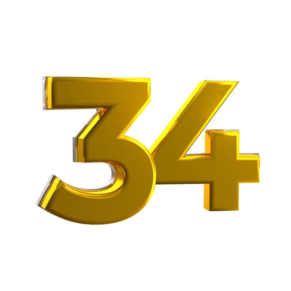 couleur jaune mental 34 nombre 3d png