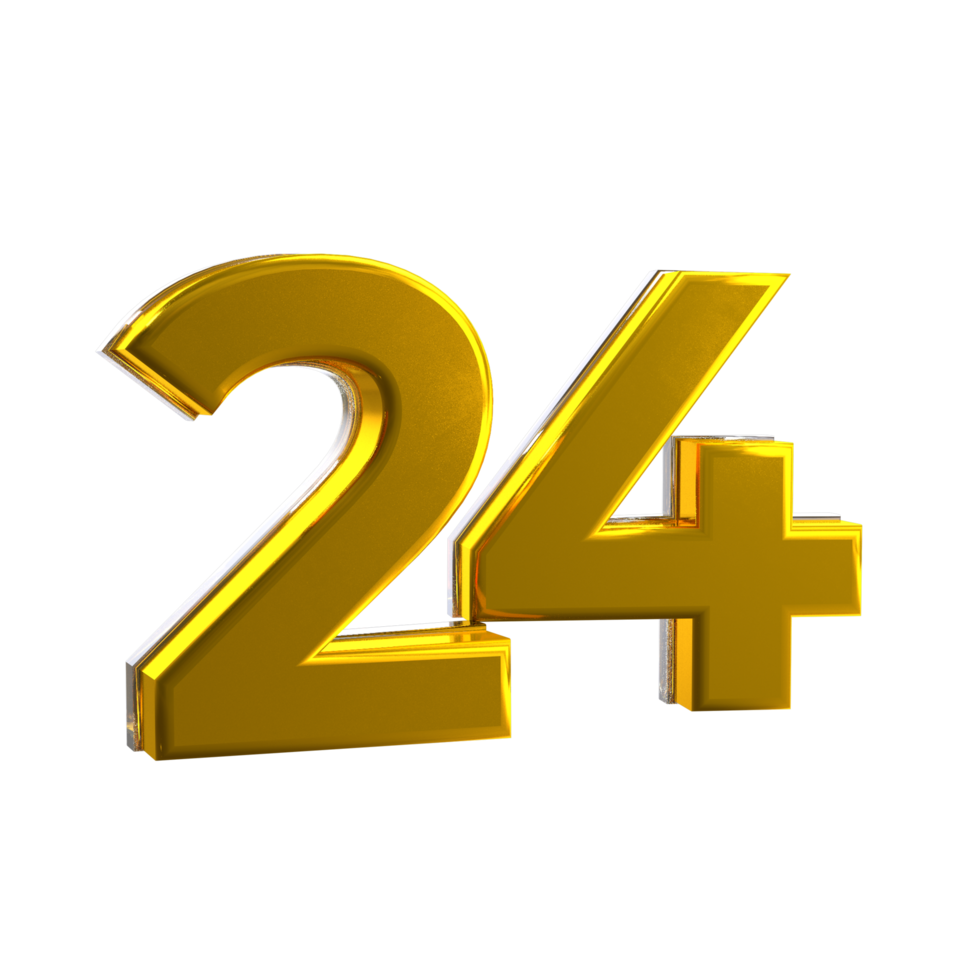 Mental Yellow 3D Number png