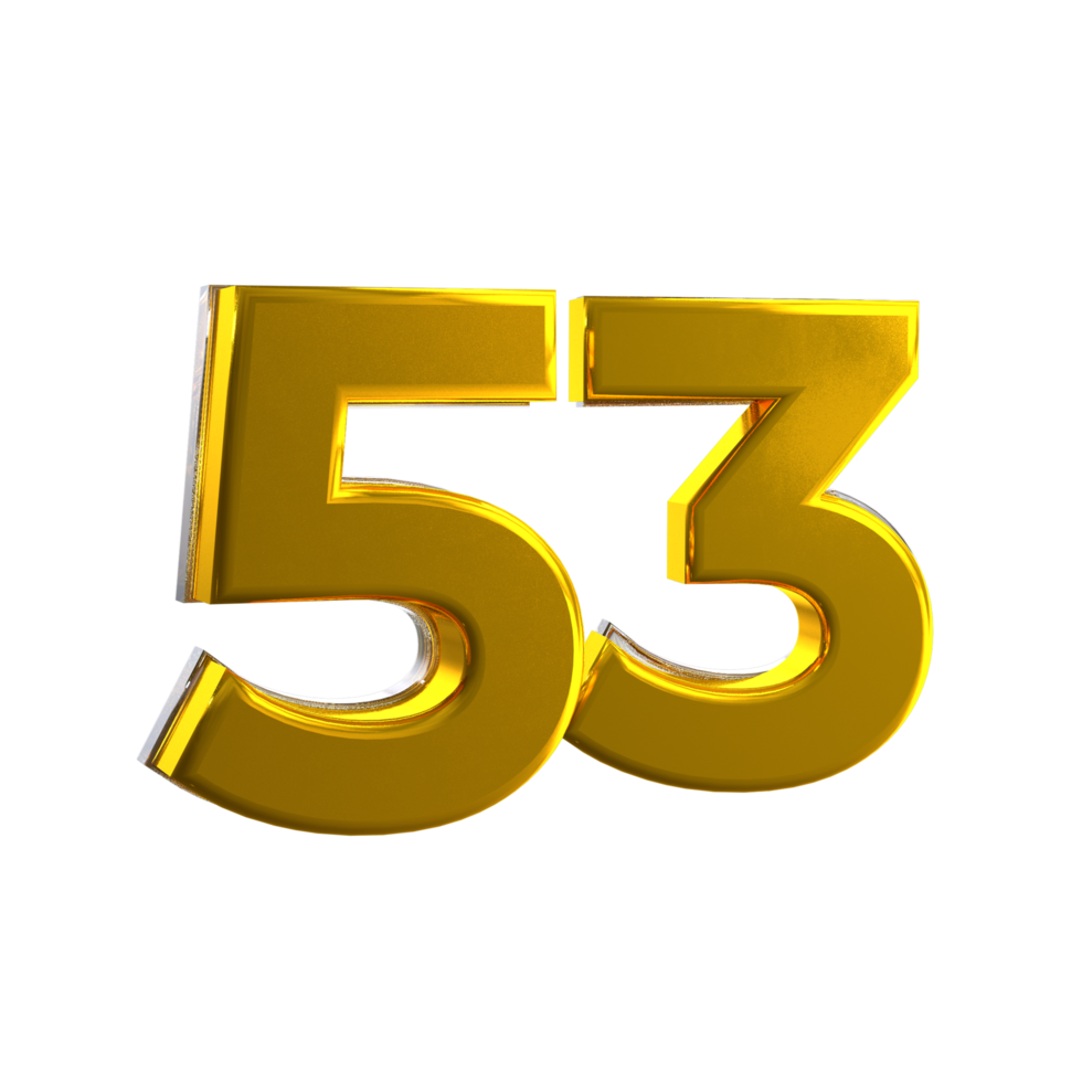 Mental Yellow 53 3D number png