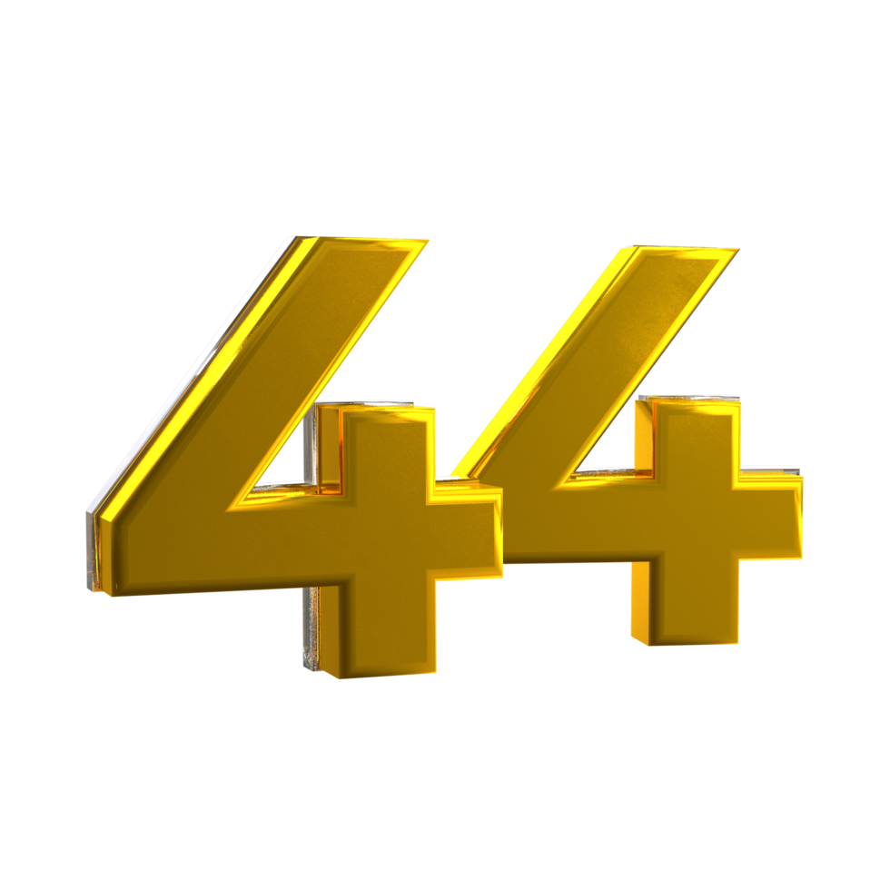 Mental Yellow color 44 3D number png