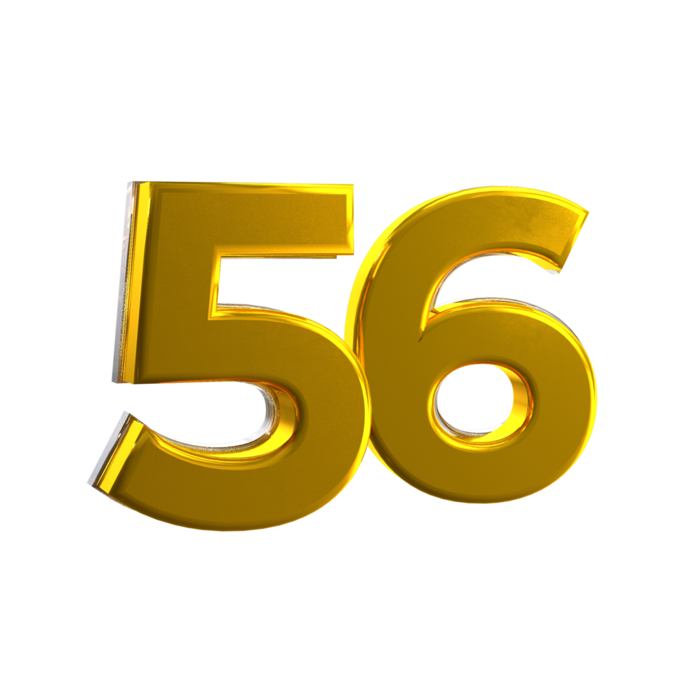 Mental Yellow 56 3D number png