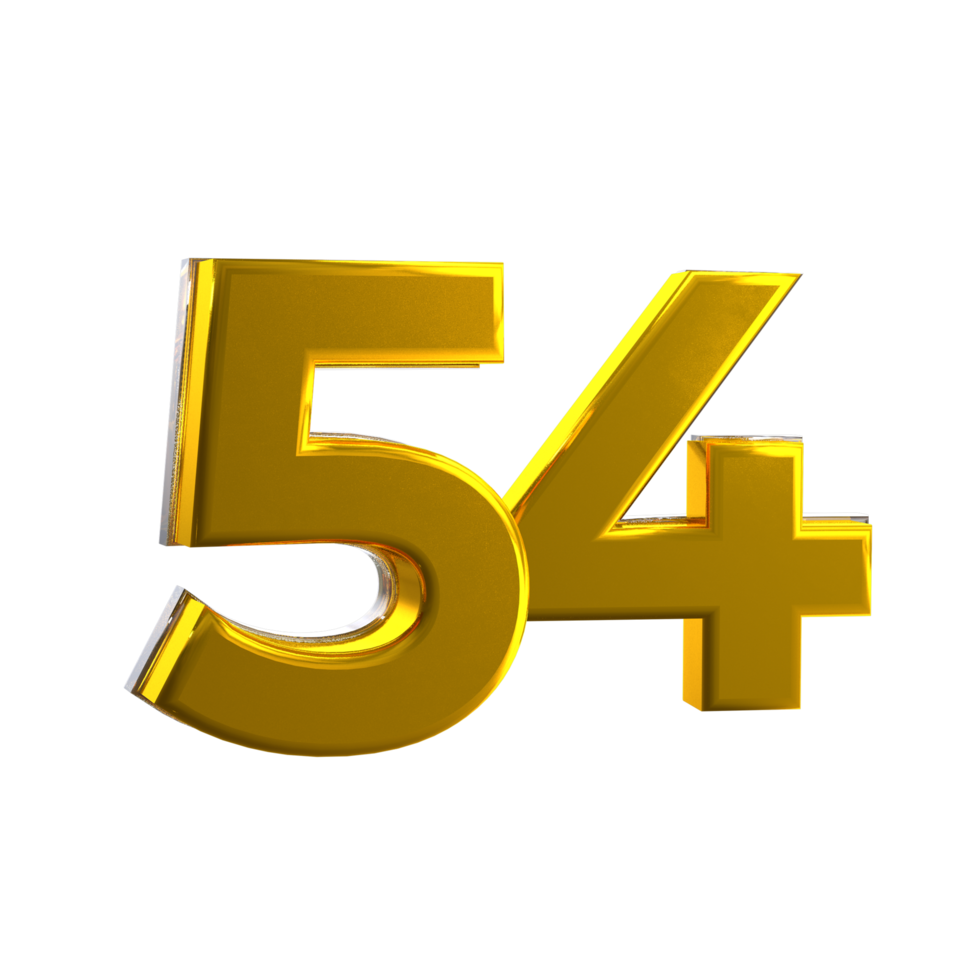 Mental Yellow 54 3D number png
