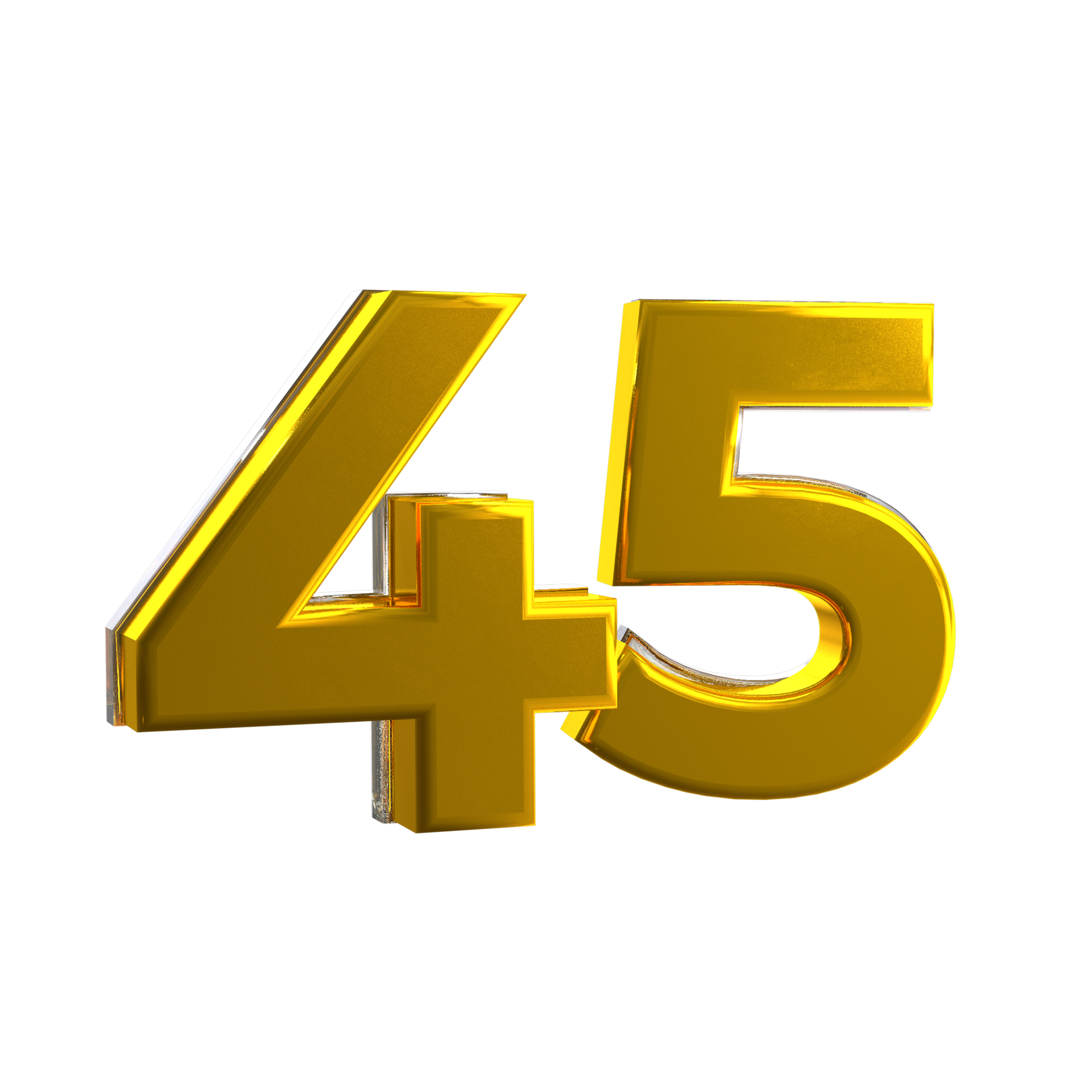 Mental Yellow color 45 3D number 11016816 PNG