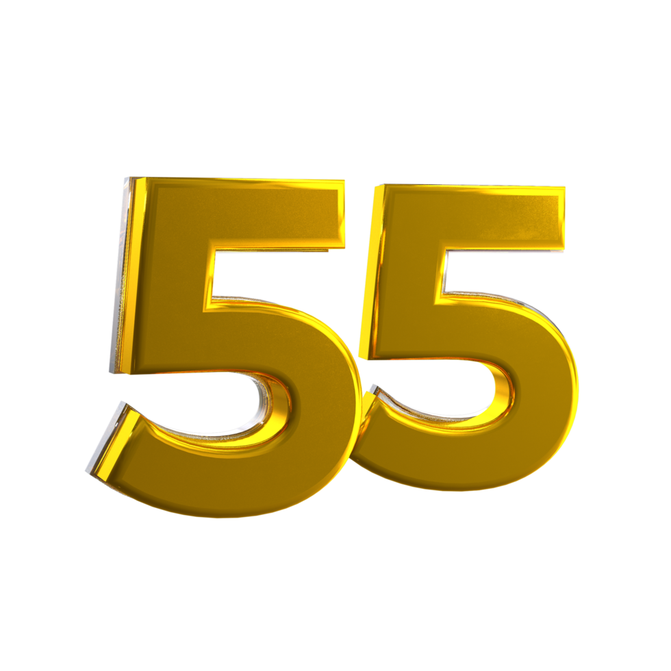 Mental Yellow 55 3D number 11016817 PNG