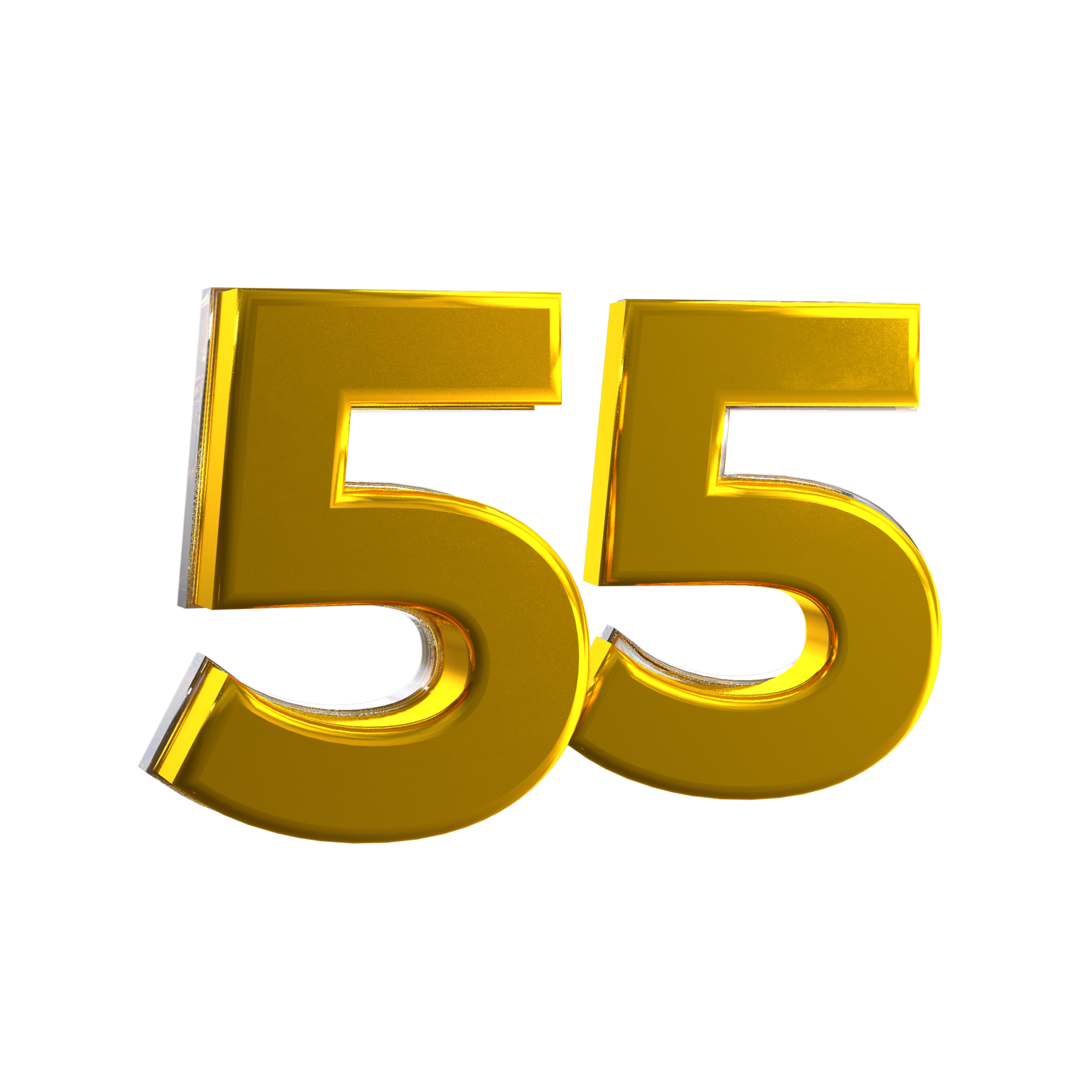 Mental Yellow 55 3D number 11016817 PNG