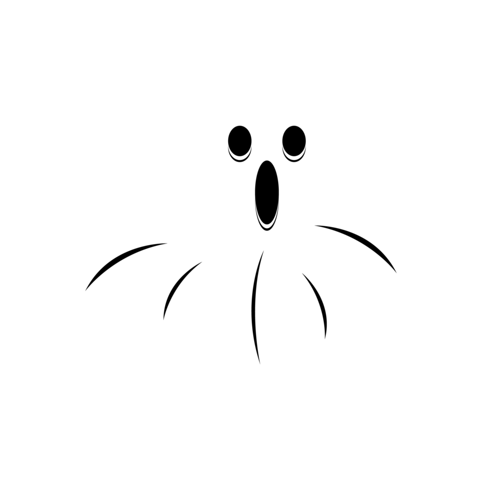 fantasma blanco de halloween sobre un fondo transparente. fantasma con formas abstractas. imagen de elemento de fiesta fantasma blanco de halloween. fantasma png con cara de miedo.