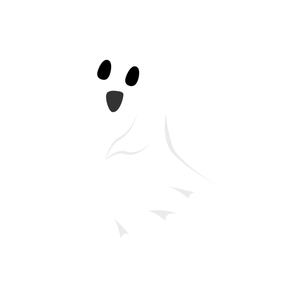 fantasma blanco lindo y feliz de halloween png en un fondo transparente. fantasma con diseño de forma abstracta. imagen de elemento de fiesta fantasma blanco de halloween. fantasma png con cara de miedo.