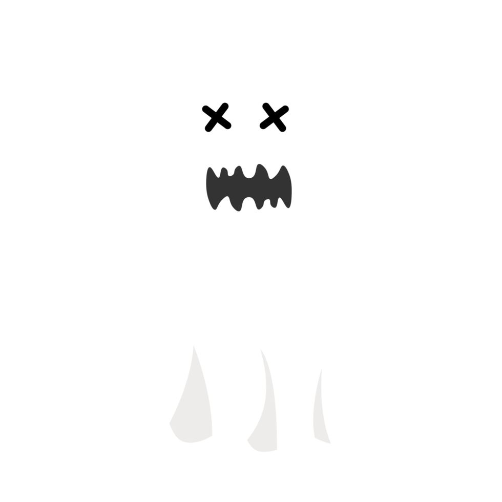 halloween skrämmande vit spöke png på en transparent bakgrund. spöke bild med abstrakt former. halloween vit spöke fest element design. spöke png med en skrämmande ansikte.