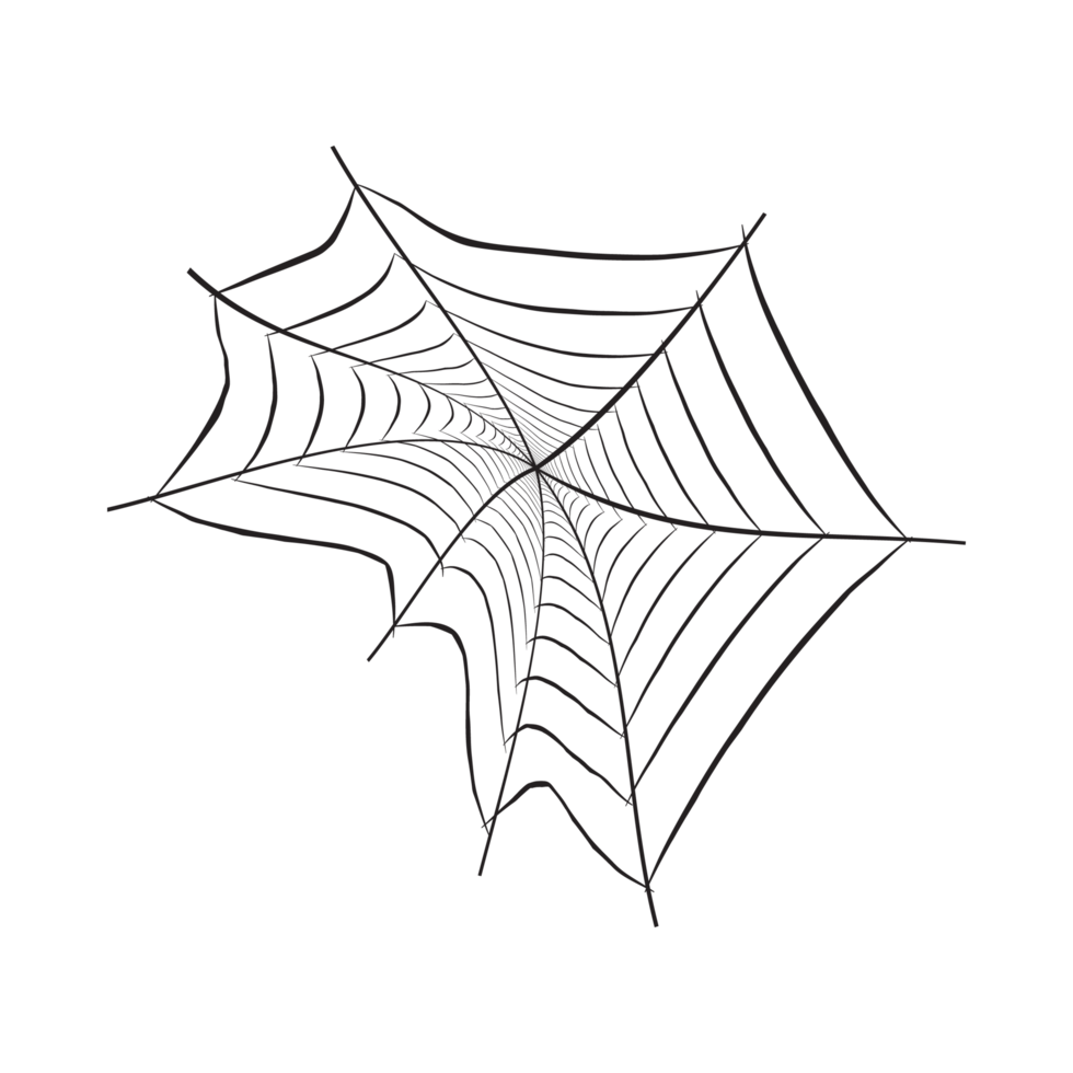 Halloween abstrakte schwarze Spinnweben png. Halloween-Bild einer Spinnennetz-Silhouette. altes gruseliges spinnennetzdesign mit schwarzer farbe. png