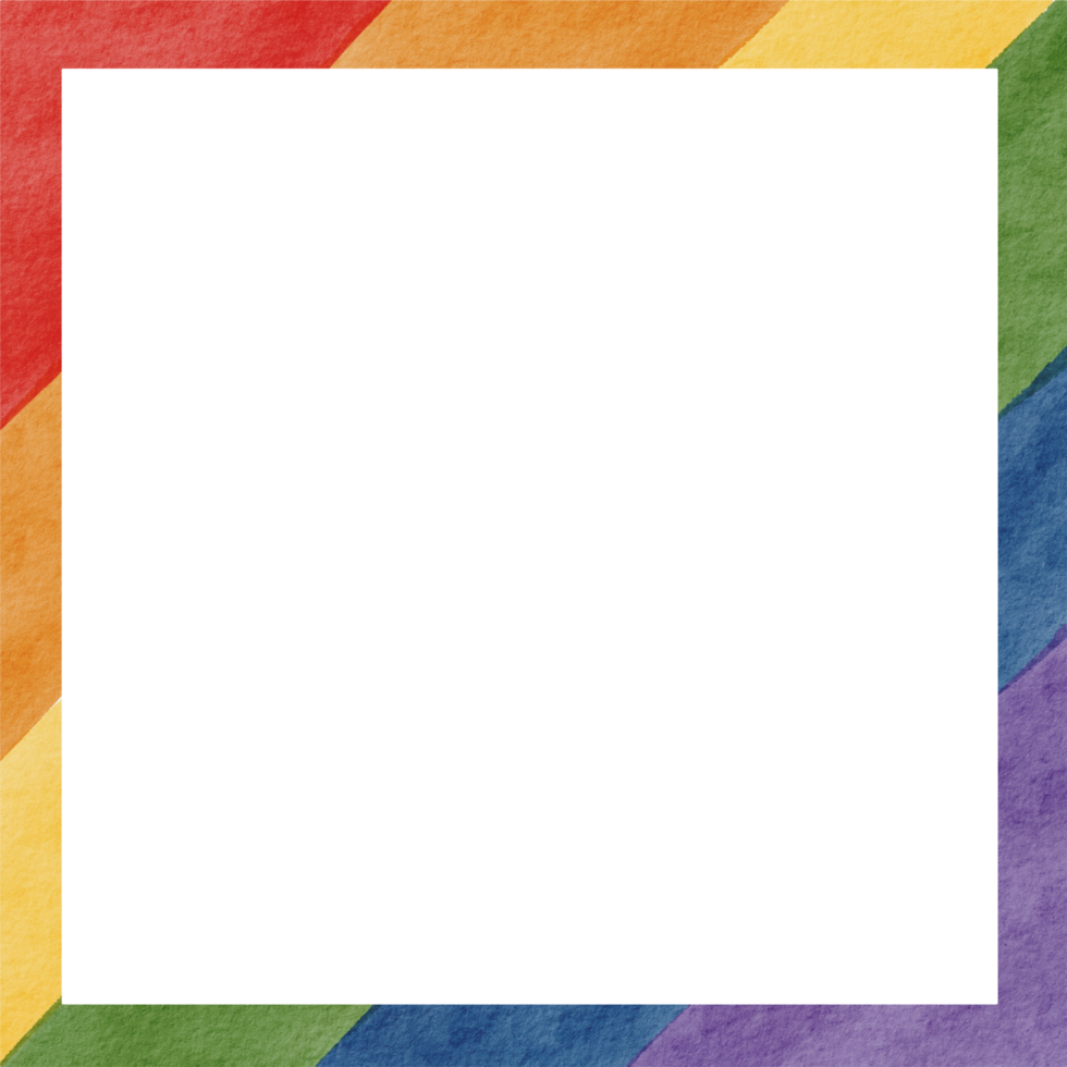 Watercolor Rainbow frame png