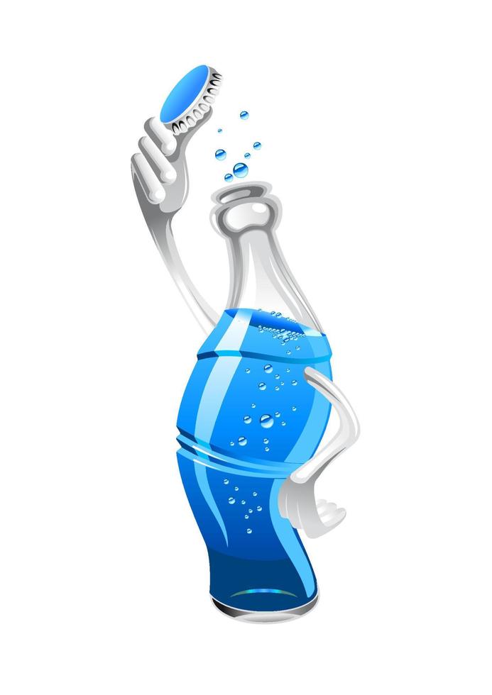 Fresh drink with bubbles vector