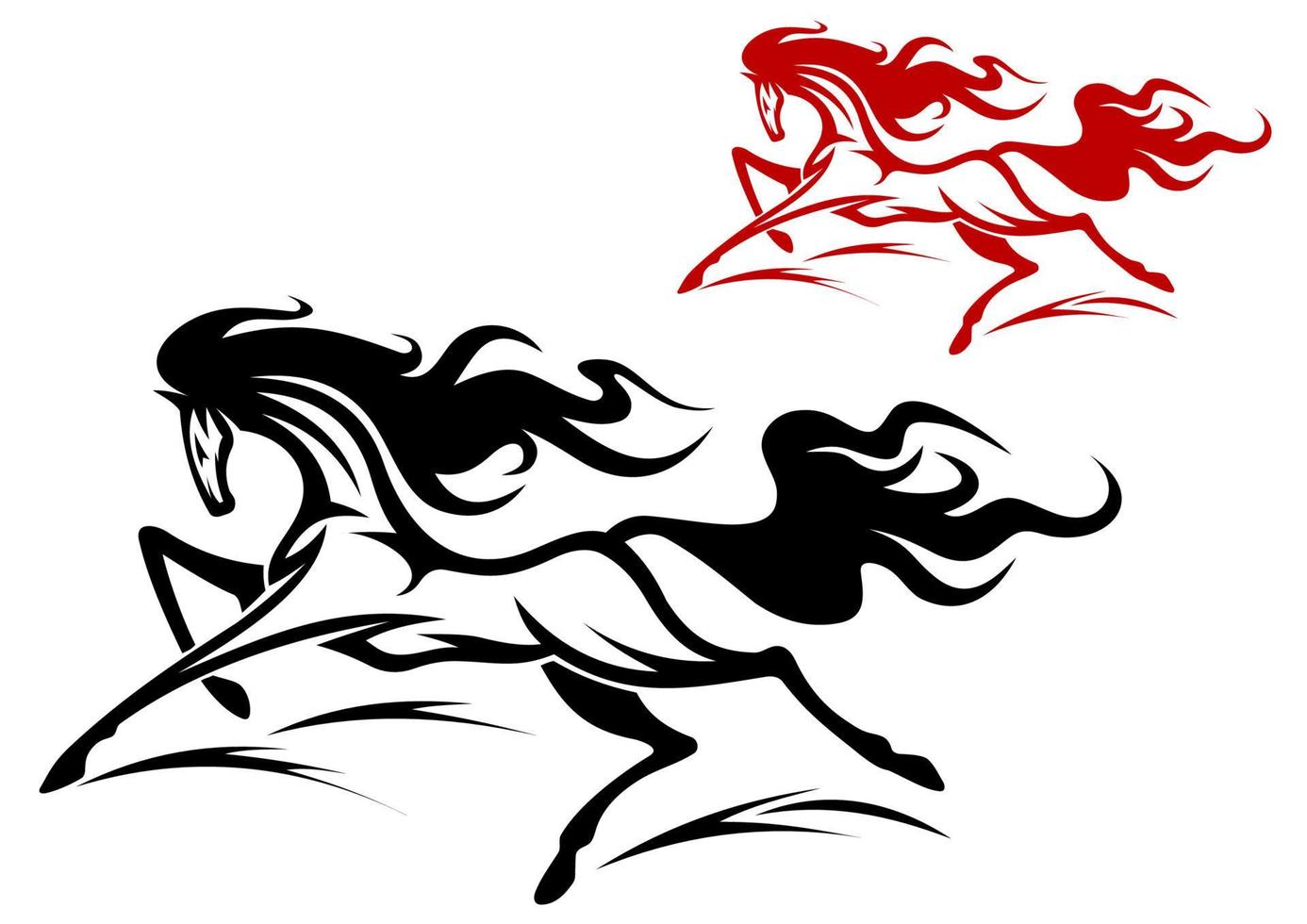 tatuaje de caballo corriendo vector