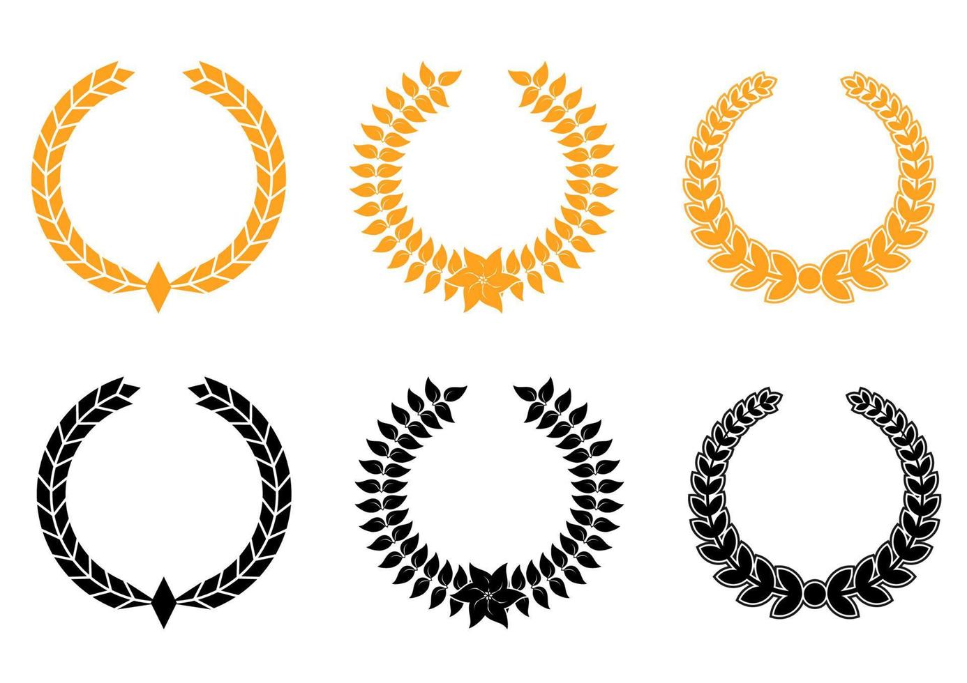 Set of laurel wreaths vector
