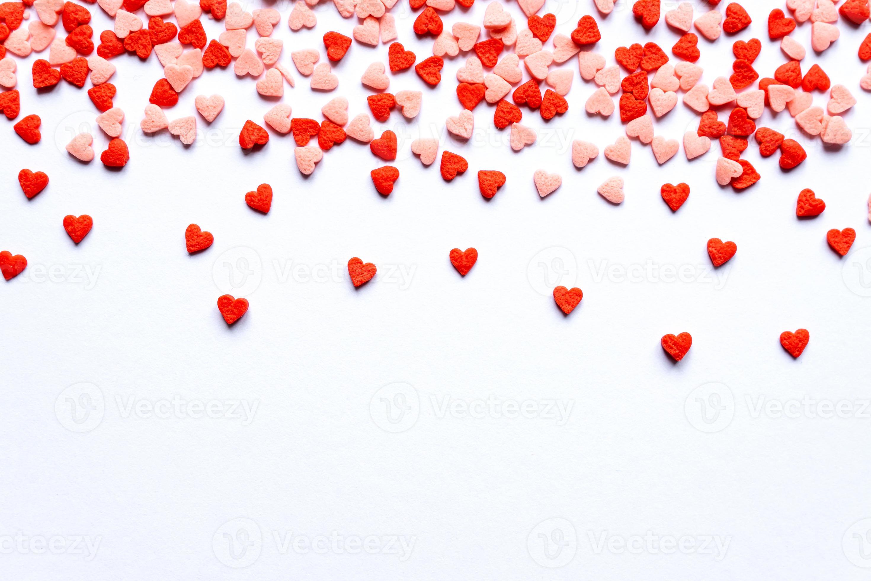 sprinkles background, sugar sprinkle red hearts, decoration for cake